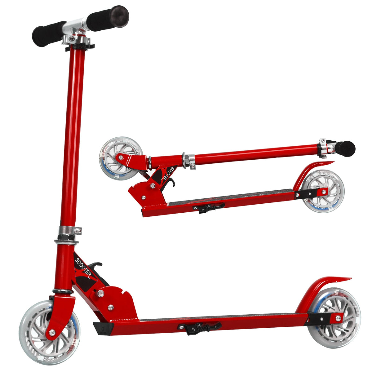 Folding Aluminum Kids Kick Scooter with LED Lights