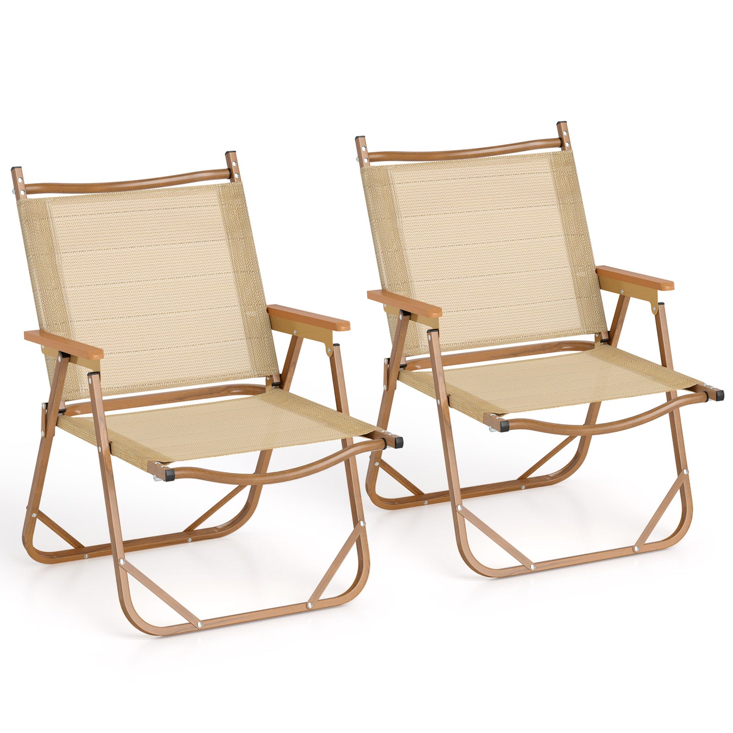 Folding Camp Chairs Set of 2 - Lightweight Portable Beach Chairs