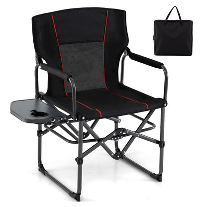 Folding Camping Chair with Side Table and Cup Holder