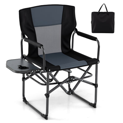 Folding Camping Chair with Side Table and Cup Holder