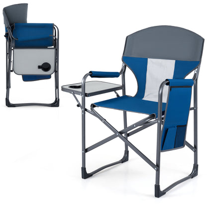 Folding Camping Chair with Side Table and Cup Holder