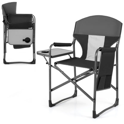 Folding Camping Chair with Side Table and Cup Holder
