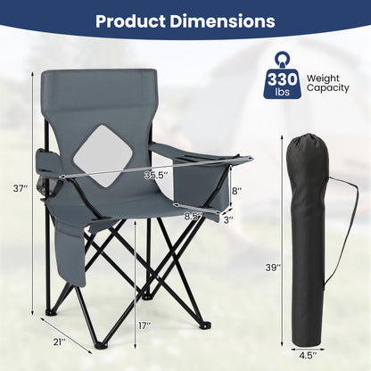Folding Camping Chair with Mesh Backrest and Carrying Bag