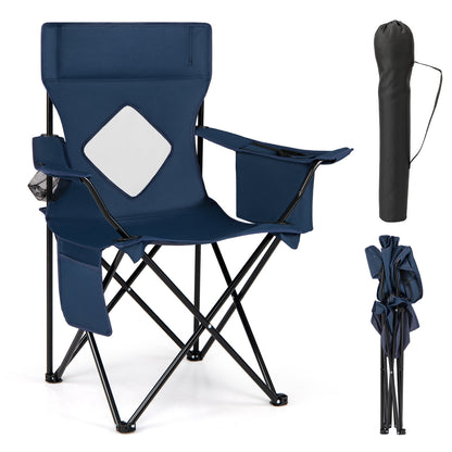 Folding Camping Chair with Mesh Backrest and Carrying Bag