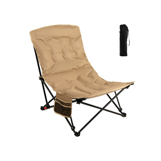 Folding Camping Chair with Adjustable Backrest and Carry Bag