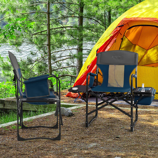 Folding Directors Chair with Cooler Bag and Side Table
