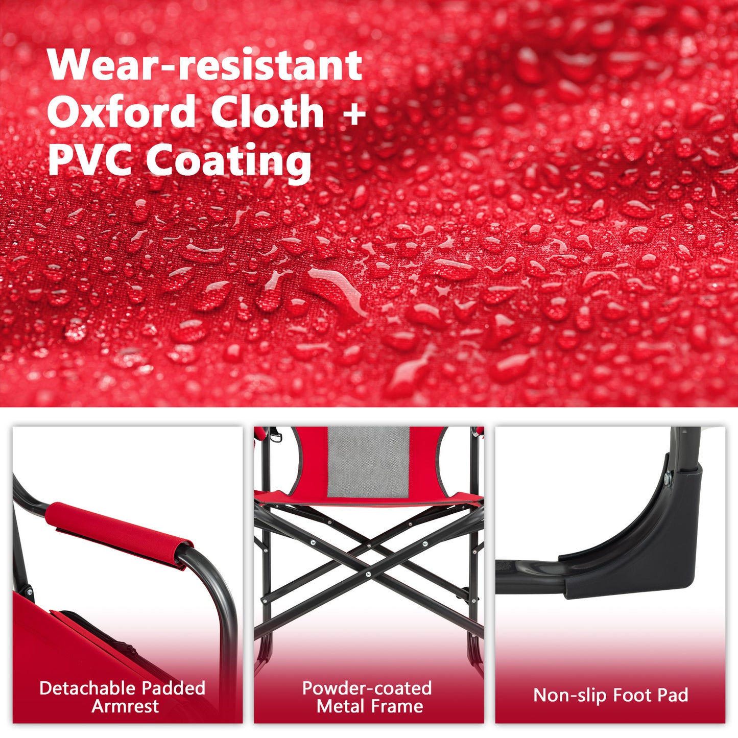 Folding Directors Chair with Cooler Bag and Side Table