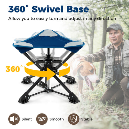 360° Swivel Folding Camping Stool with Anti-Sink Feet