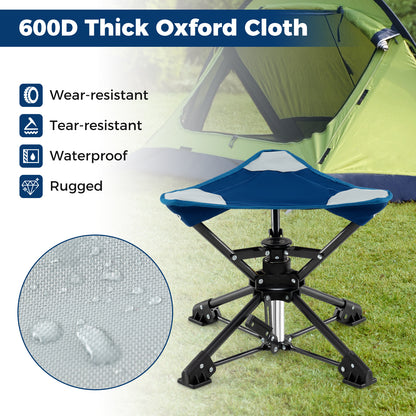 360° Swivel Folding Camping Stool with Anti-Sink Feet