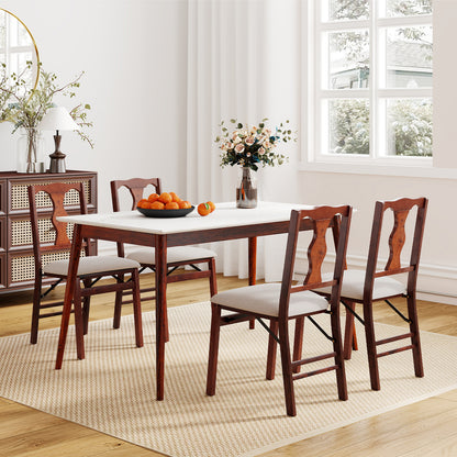 Folding Dining Chairs Set of 2 with Padded Upholstered Seats