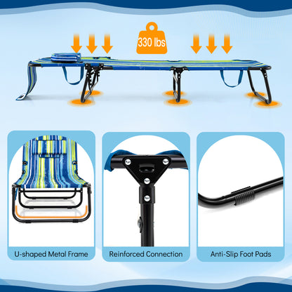 Folding Tanning Chair with Face Hole & 3 Removable Pillows