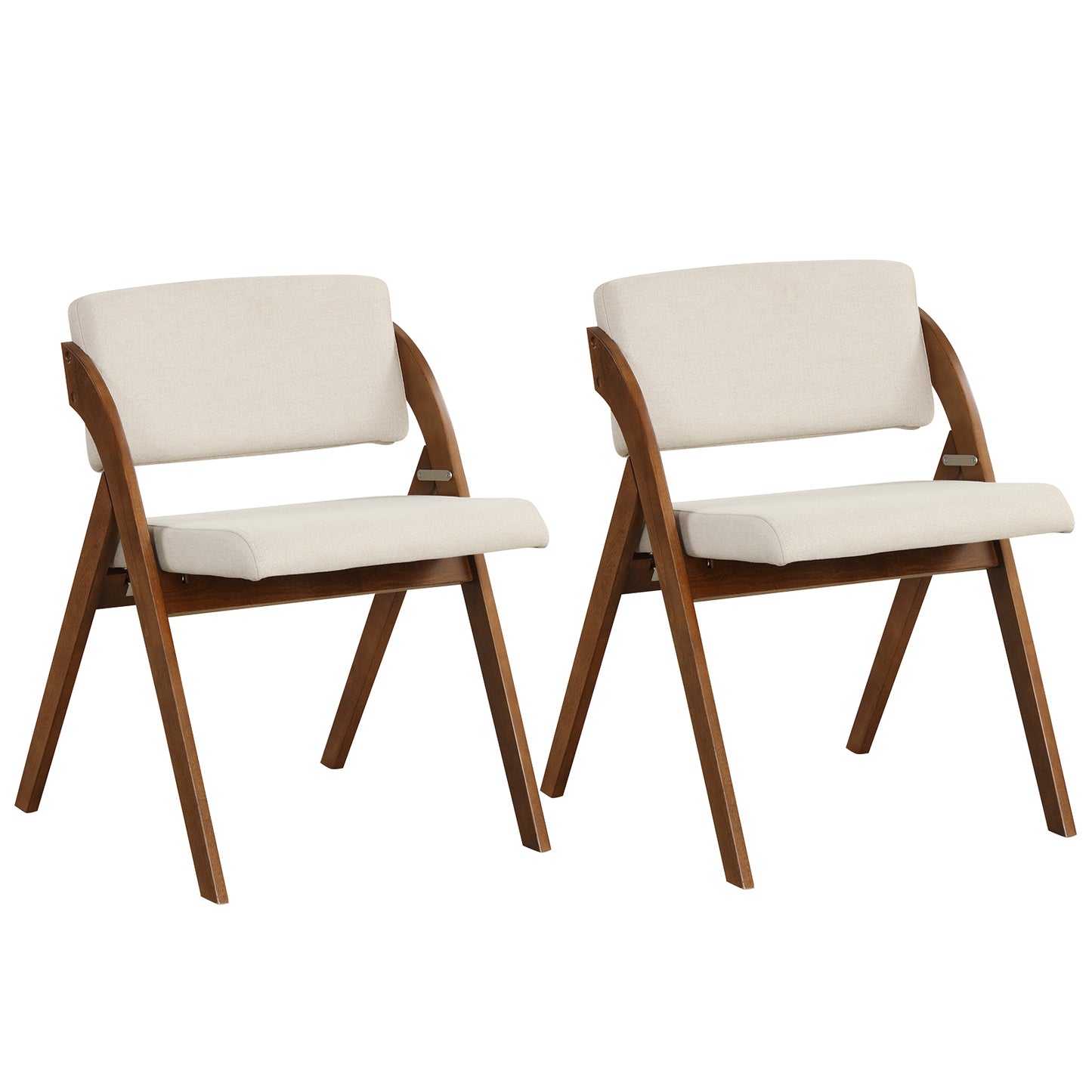 Folding Dining Chairs Set of 2 with Padded Seats