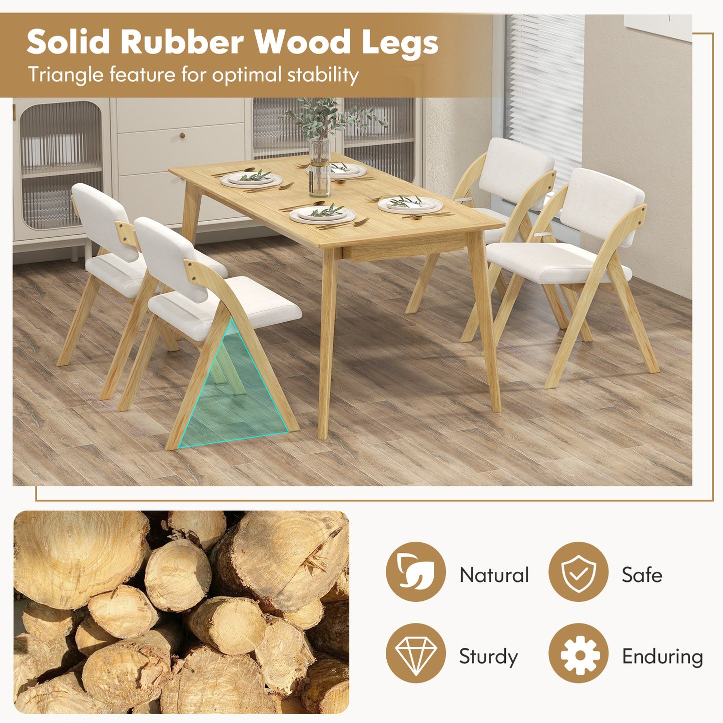 Folding Dining Chairs Set of 2 with Padded Seats
