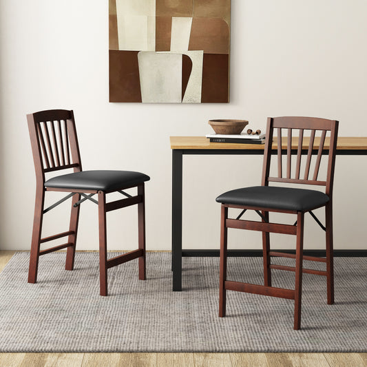 Folding Counter Height Bar Stools with Padded Seat, Set of 2
