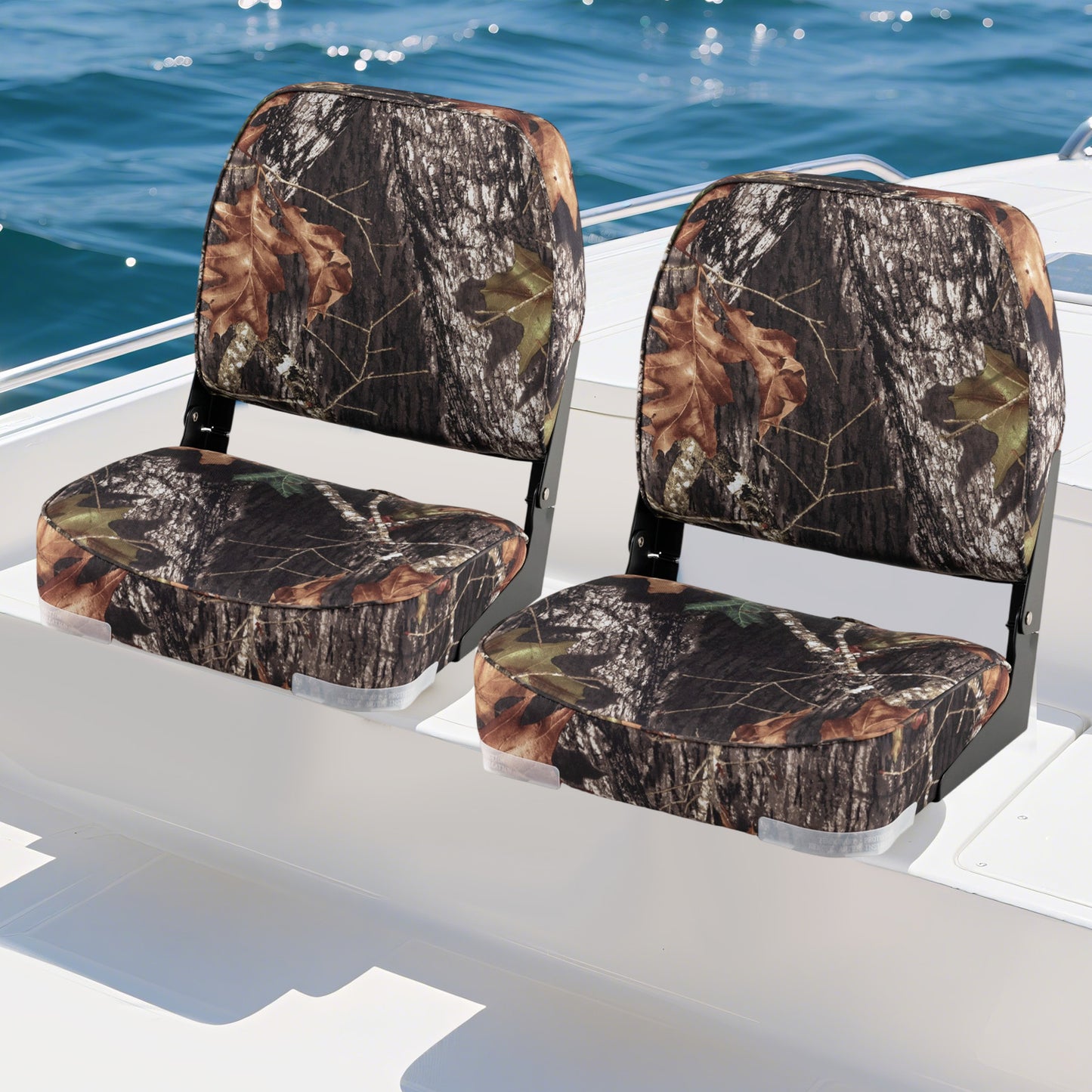Folding Boat Seats 2-Pack Low Back Waterproof Marine Chairs