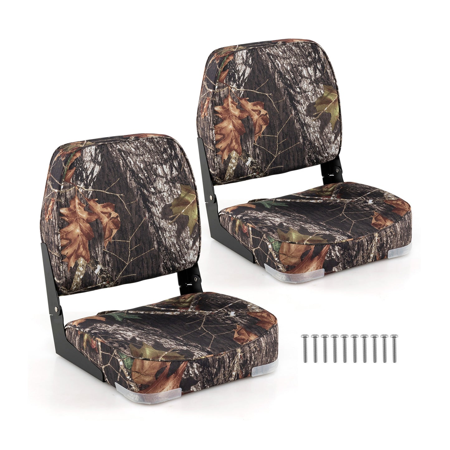 Folding Boat Seats 2-Pack Low Back Waterproof Marine Chairs