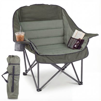 Oversized Folding Camping Chair with Cup Holder - 500 lbs