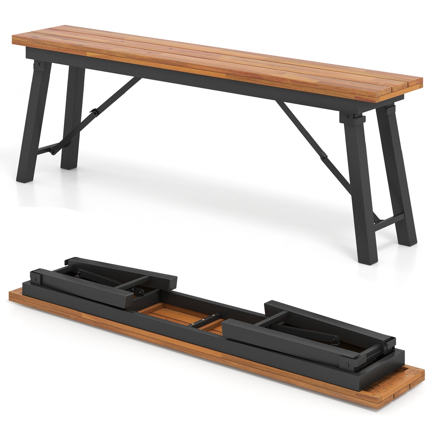 Folding Picnic Bench Set - Acacia Wood Outdoor Seating