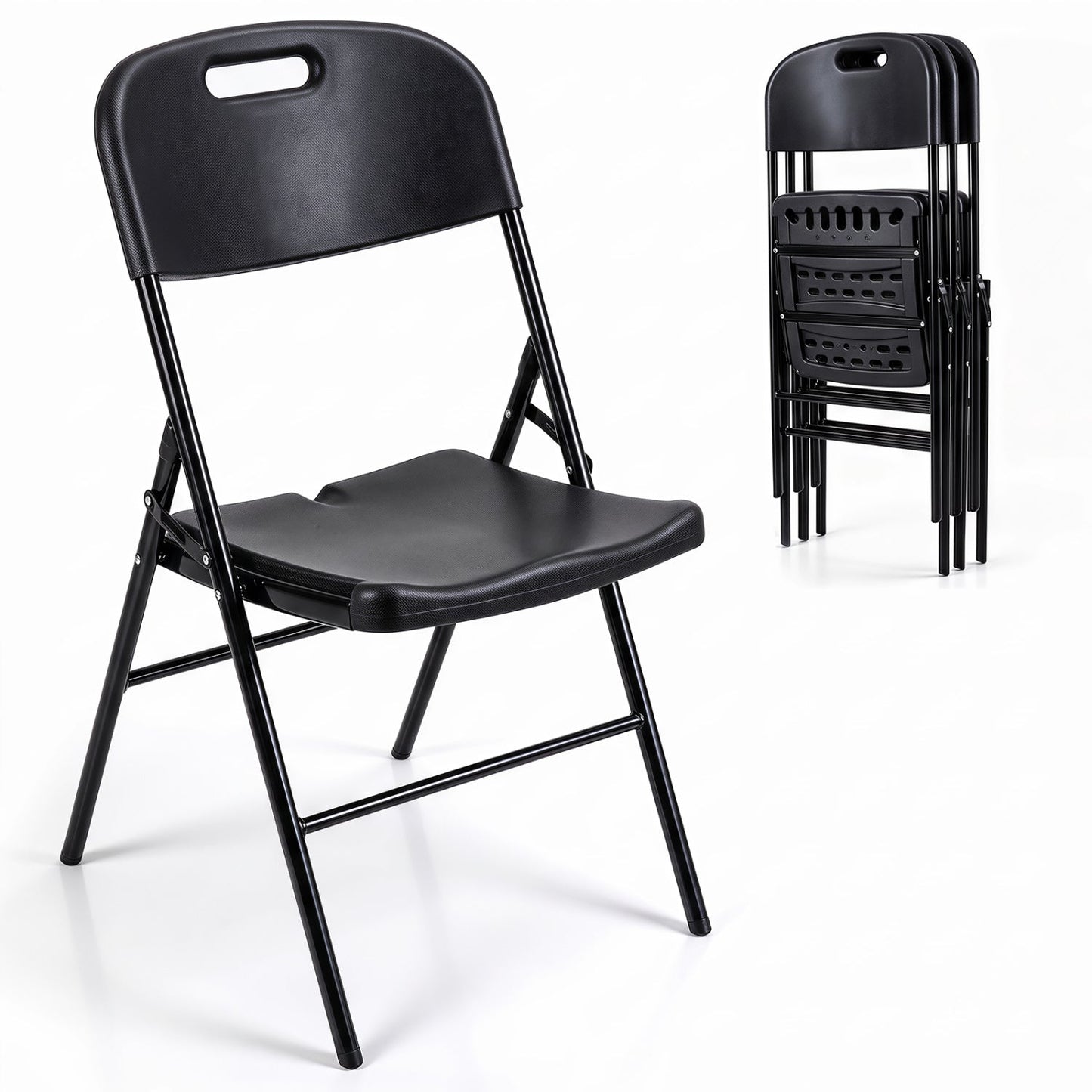 Folding Plastic Chairs 4-Pack, 330 LBS Capacity
