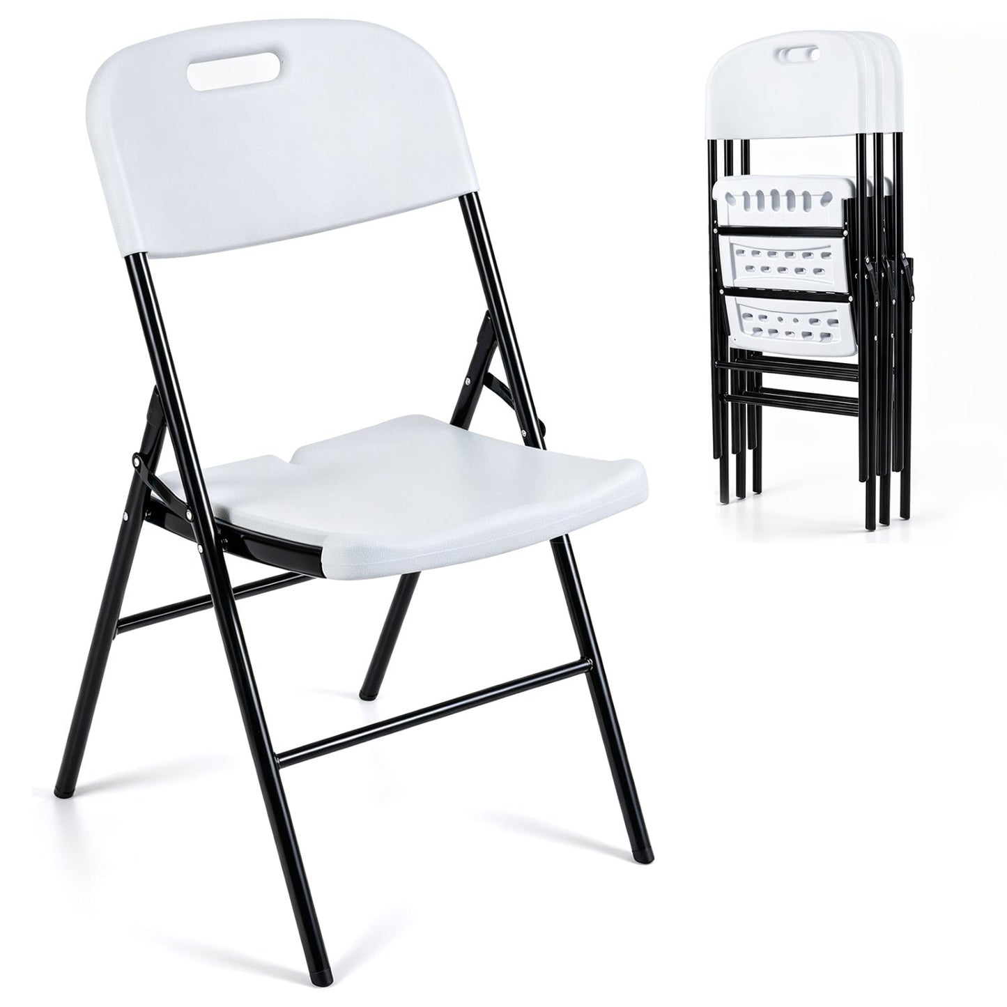 Folding Plastic Chairs 4-Pack, 330 LBS Capacity