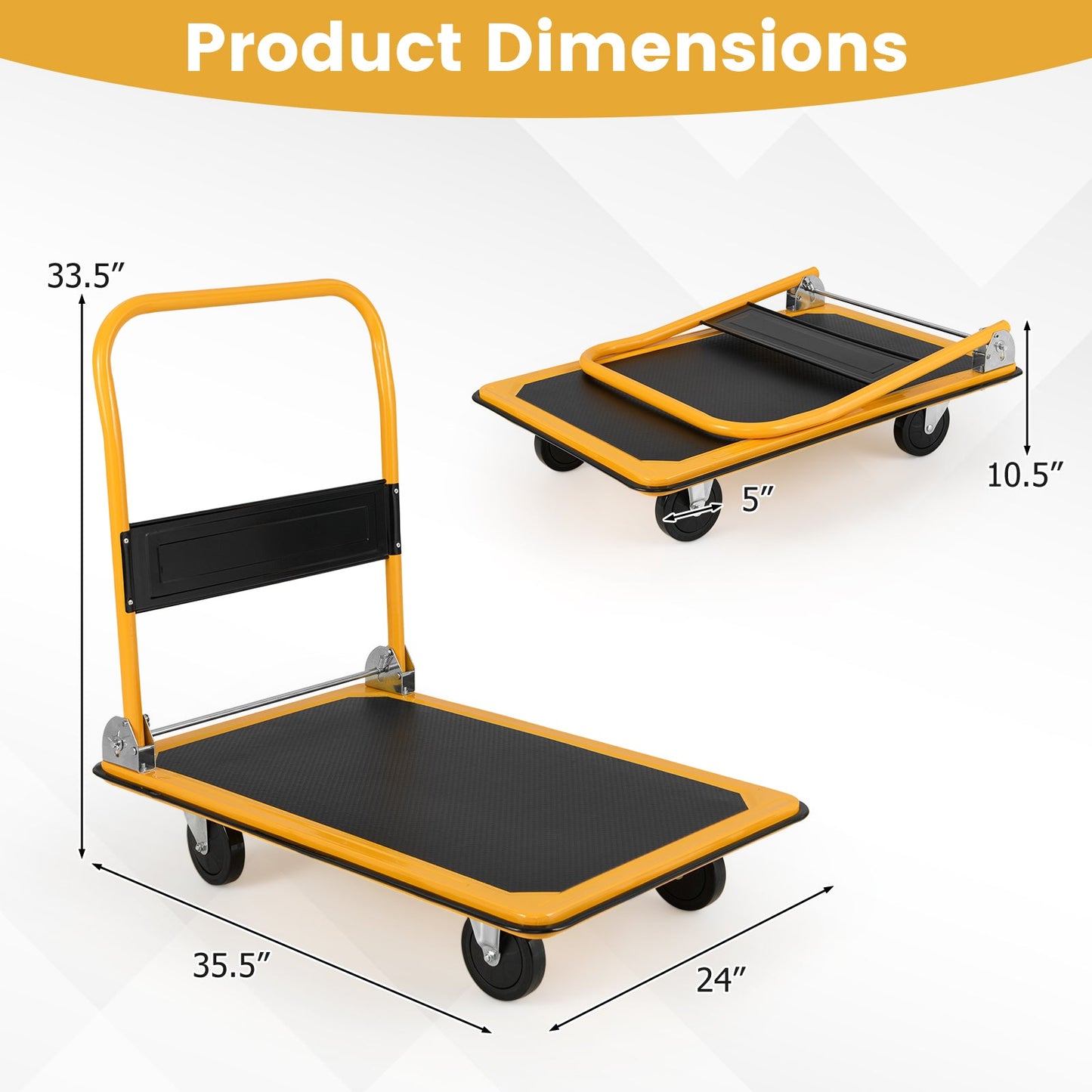 660 Pounds Folding Platform Cart Dolly Hand Truck