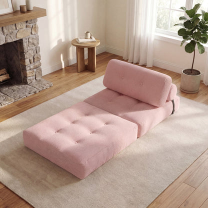 Folding Sofa Bed with Pillow and Back Support for Living Room