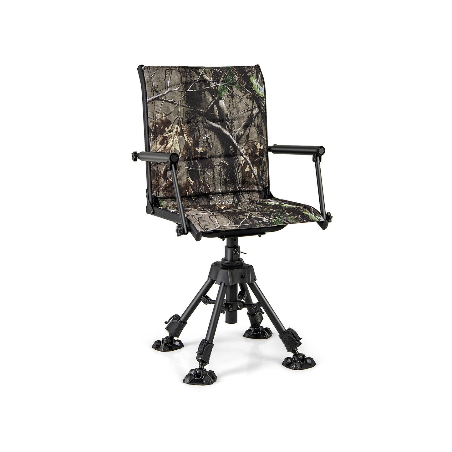 Folding Swivel Patio Chair with Adjustable Height