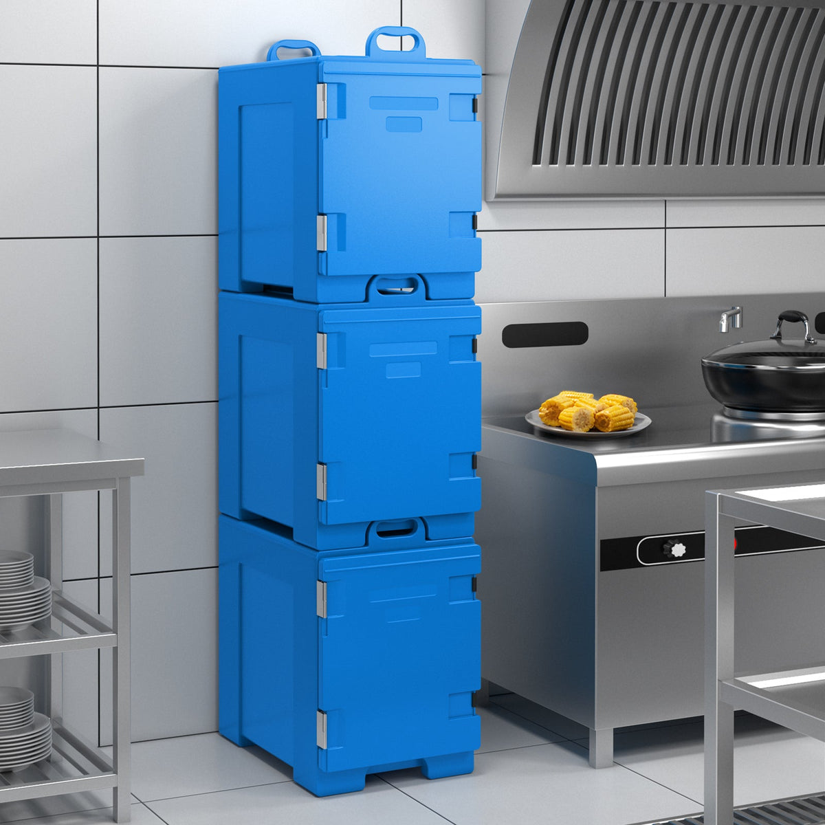 81 Quart Capacity End-loading Insulated Food Pan Carrier with Handles