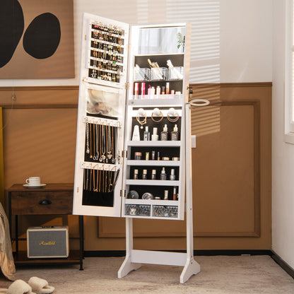 Jewelry Cabinet with Full Length Mirror and LED Lights