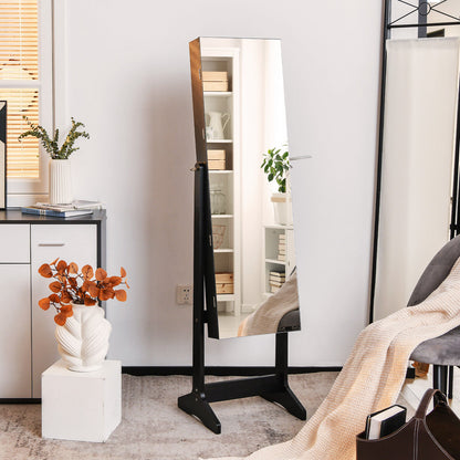 Jewelry Cabinet with Full Length Mirror and LED Lights