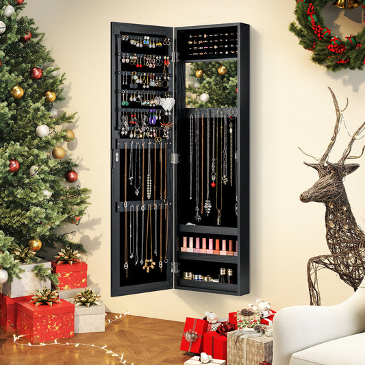 Full Length Mirror Jewelry Cabinet with Wall Mount