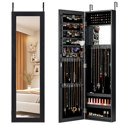 Full Length Mirror Jewelry Cabinet with Wall Mount