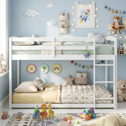 Full Over Full Bunk Bed with Ladder and Safety Guardrails