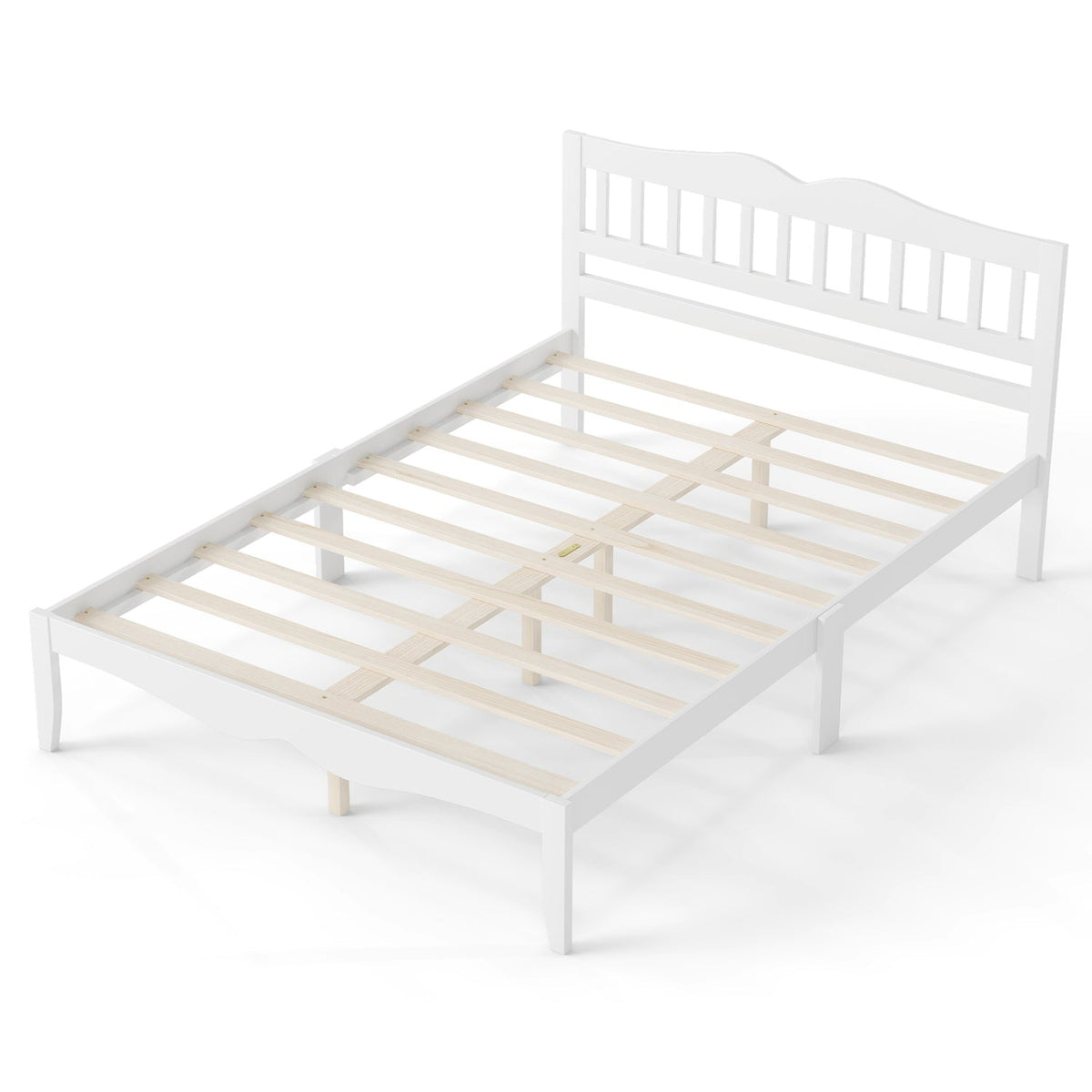 Full/Queen Platform Bed Frame with Scalloped Headboard