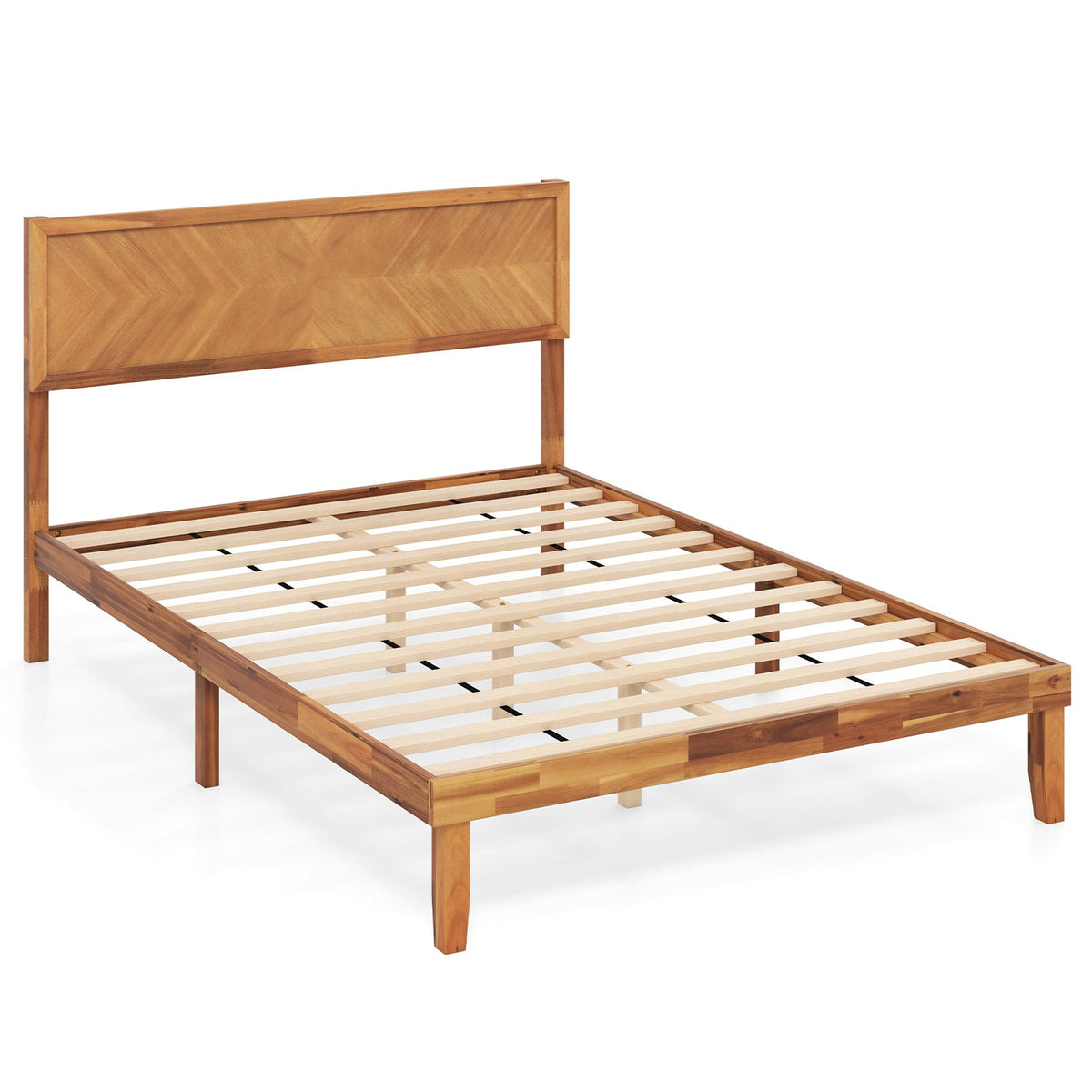 Twin/Full/Queen Size Bed Frame with Headboard and Storage Space