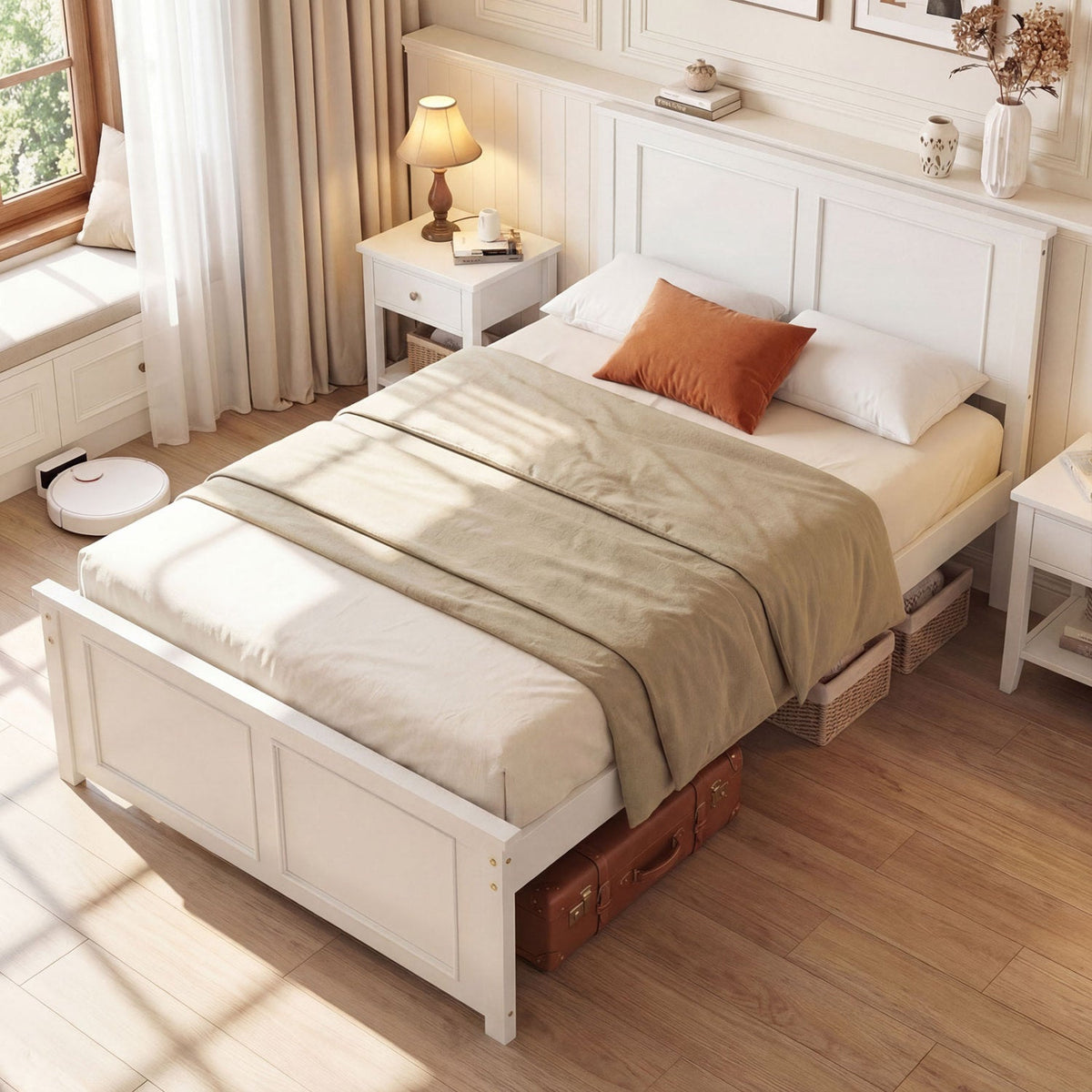 Twin Size Platform Bed Frame with Headboard