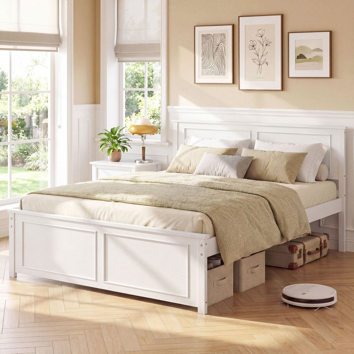 Twin Size Platform Bed Frame with Headboard