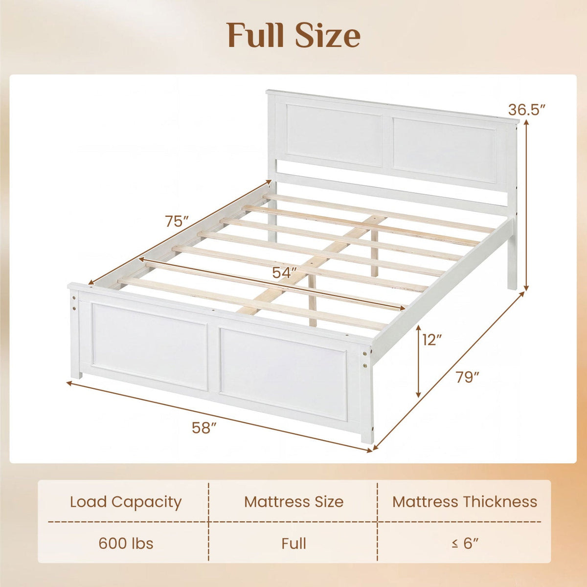 Twin Size Platform Bed Frame with Headboard