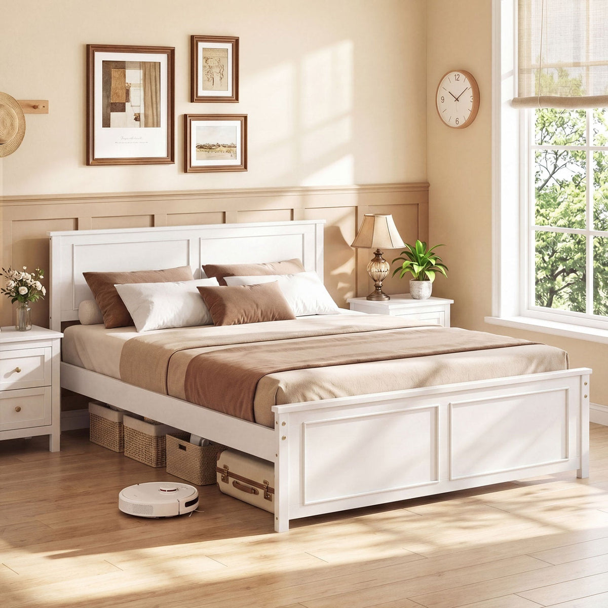 Twin Size Platform Bed Frame with Headboard