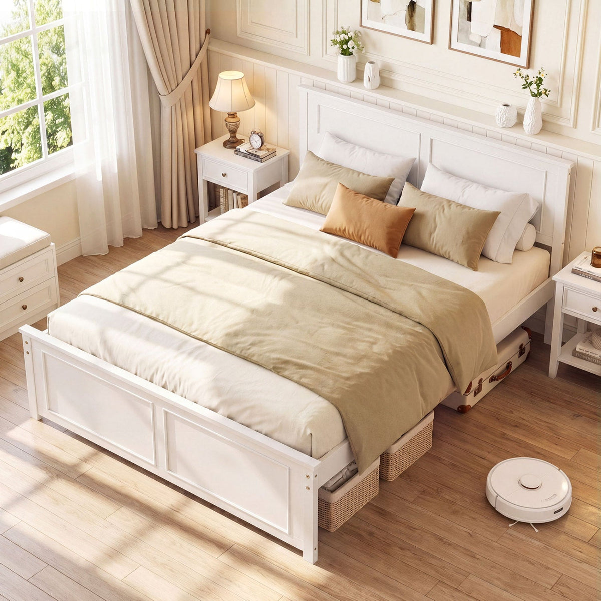 Twin Size Platform Bed Frame with Headboard