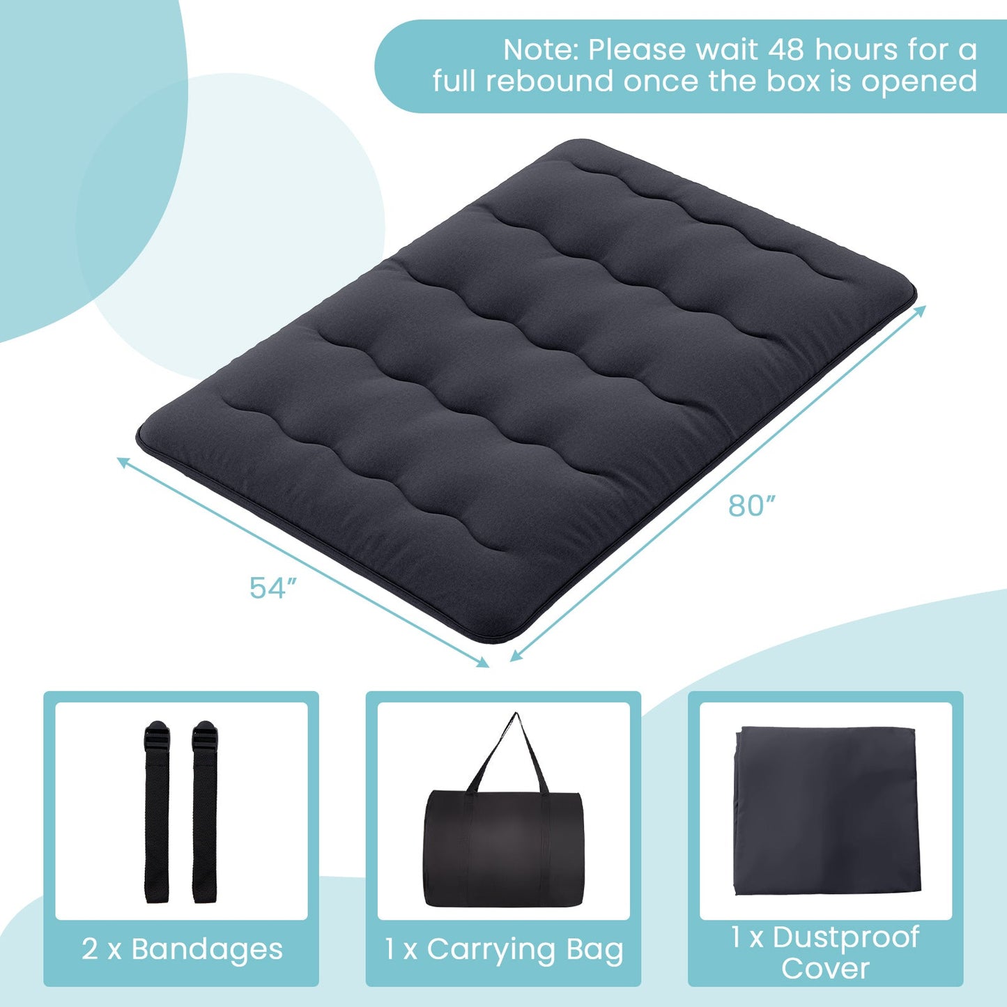 Futon Mattress with Washable Cover and Foldable Mat