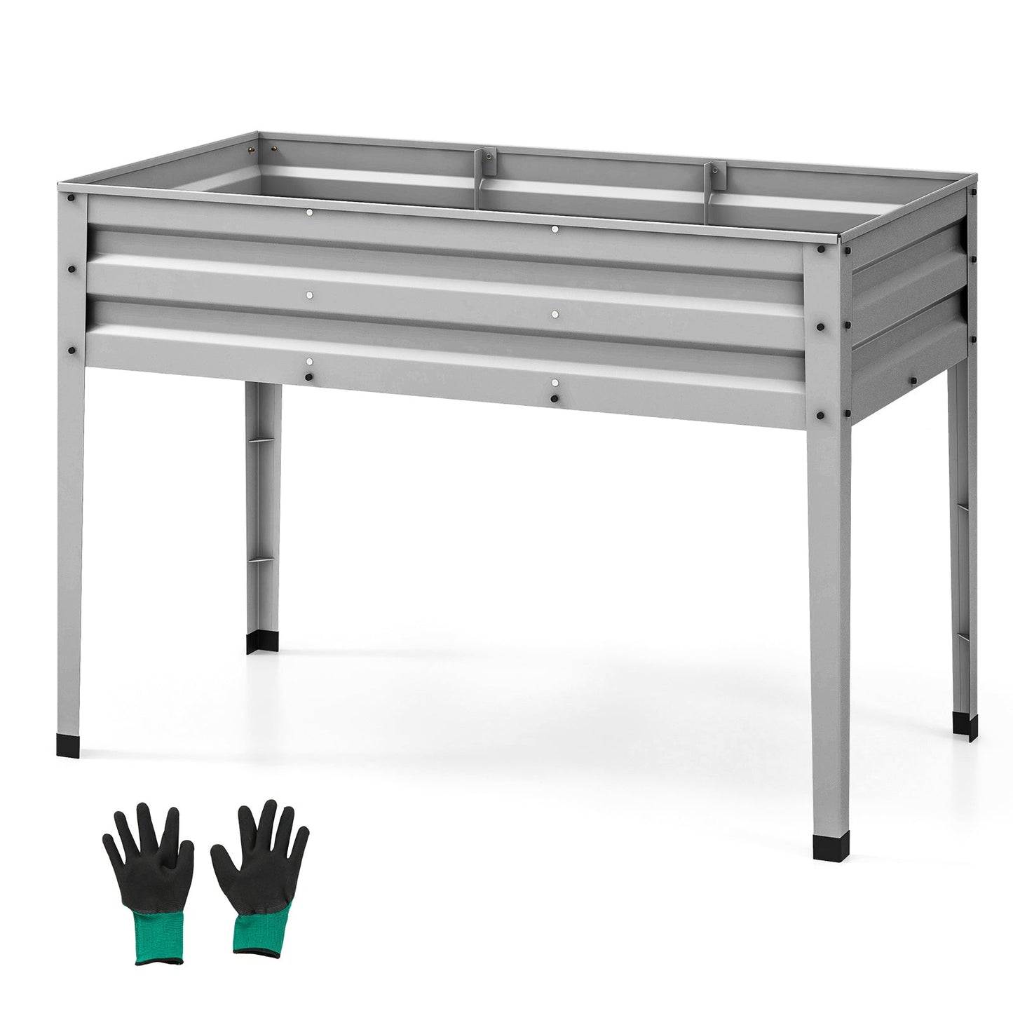Galvanized Raised Garden Bed Elevated Planter Box with Legs and Drainage Hole