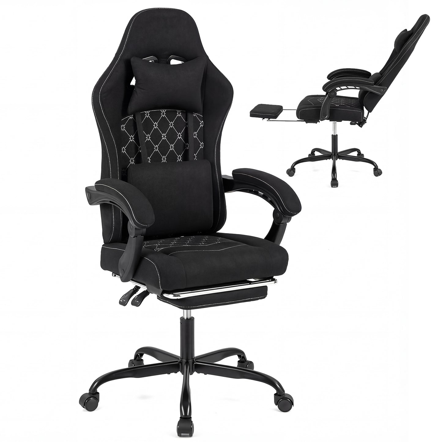 Gaming Chair with Adjustable Height & Reclining Backrest