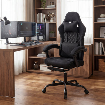 Gaming Chair with Adjustable Height & Reclining Backrest