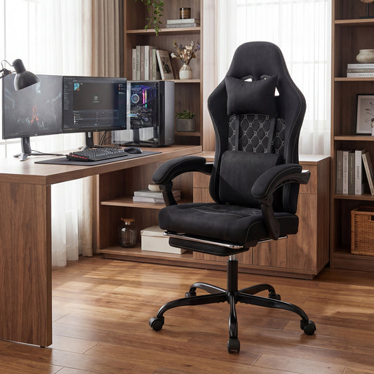 Gaming Chair with Adjustable Height & Reclining Backrest