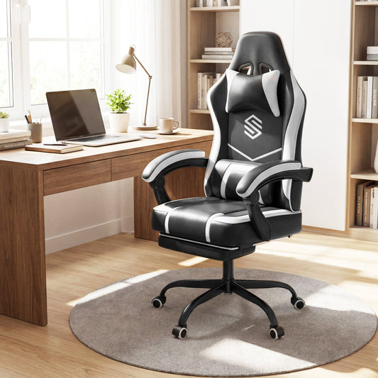 Gaming Chair with Adjustable Height & Reclining Backrest