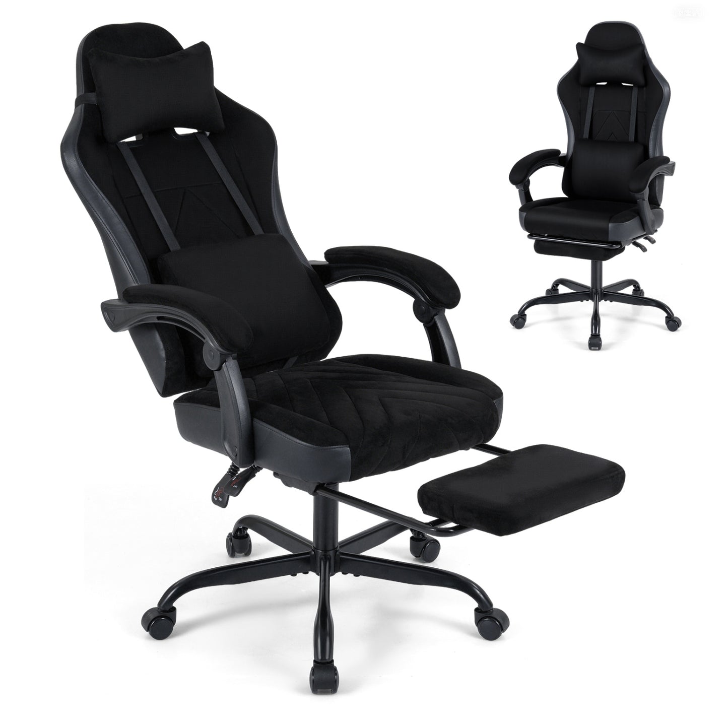 Gaming Chair with Lumbar Support and Adjustable Armrests