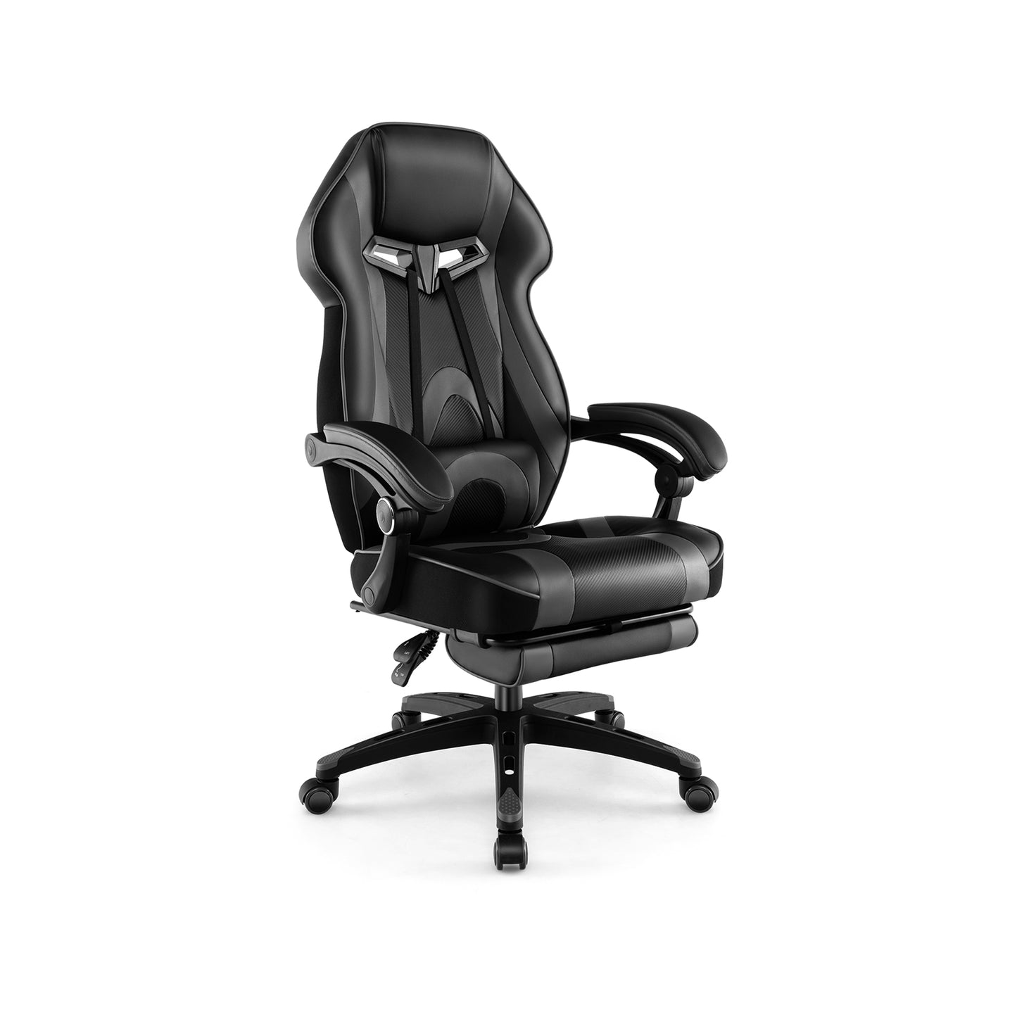 Gaming Chair with Footrest and Adjustable Lumbar Support