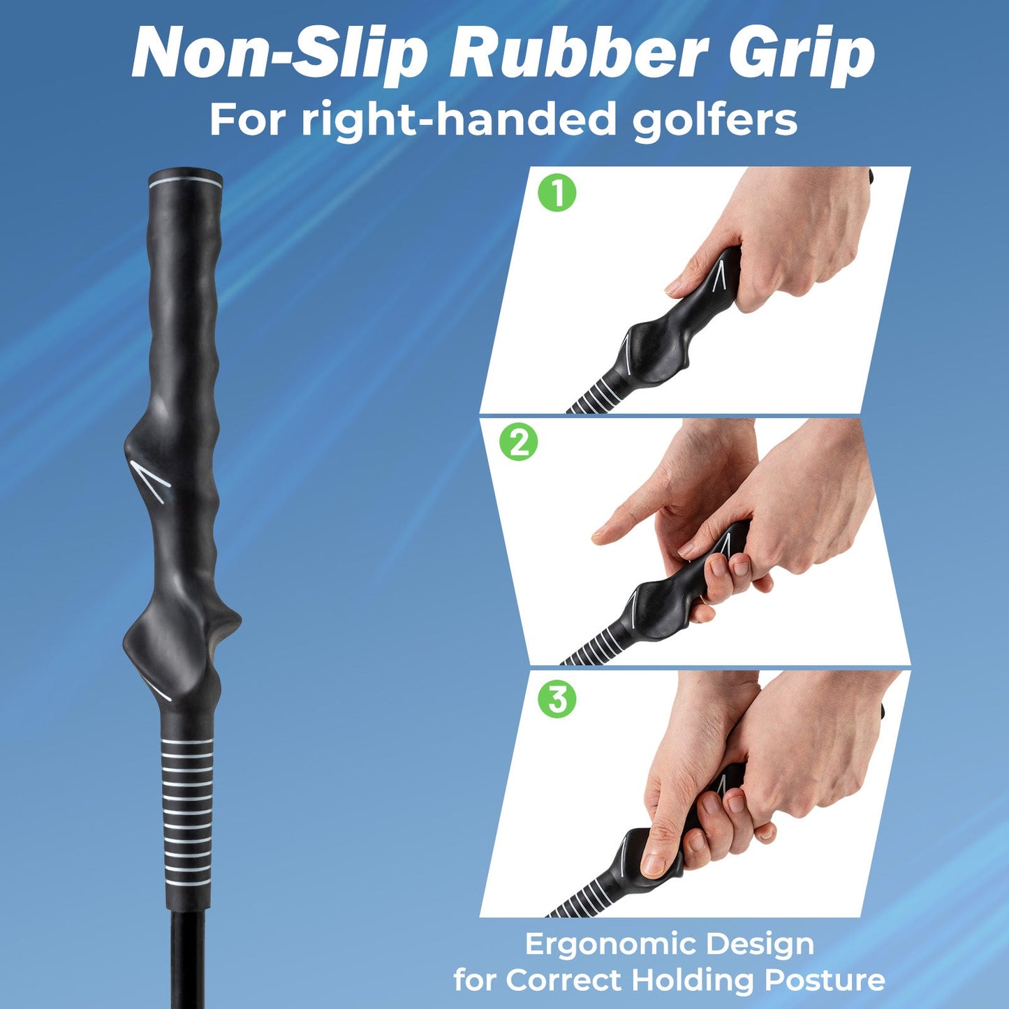 Golf Swing Trainer Aid 47inch/40inch/31.5inch Warm-up Practice Stick with Weighted Head for Grip