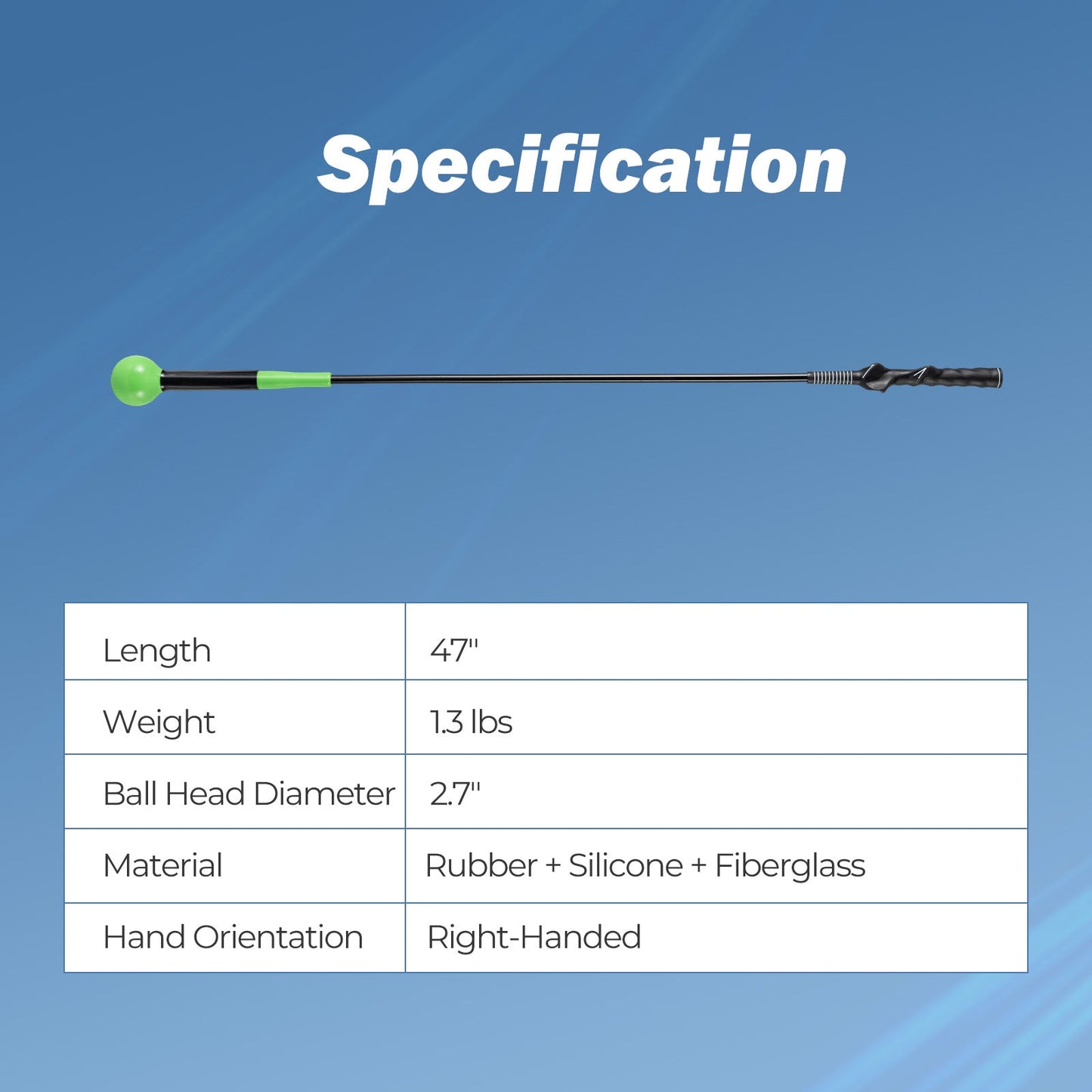 Golf Swing Trainer Aid 47inch/40inch/31.5inch Warm-up Practice Stick with Weighted Head for Grip